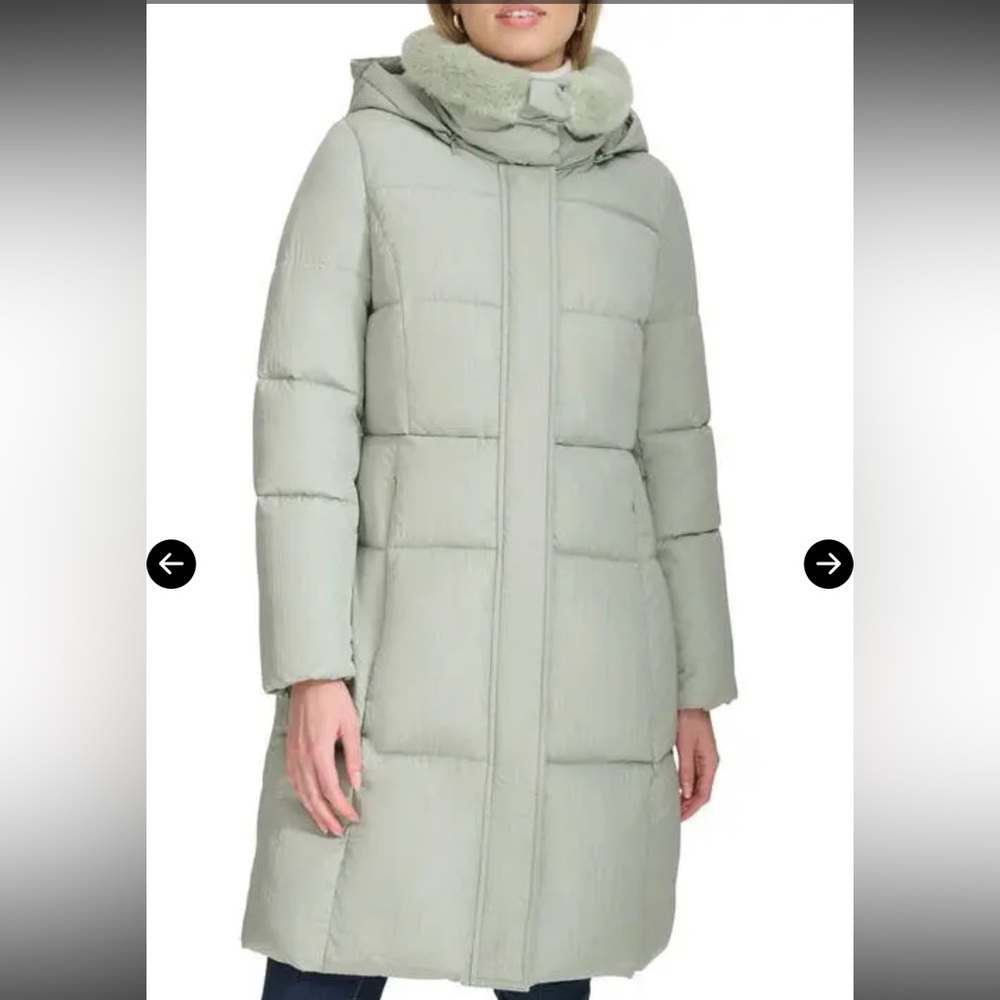 Cole Haan Metallic Gray Puffer Jacket
